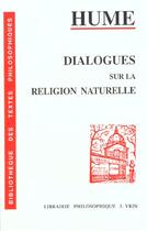 Couverture du livre « Dialogues Sur La Religion Naturelle » de David Hume aux éditions Vrin