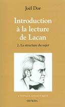 Couverture du livre « Introduction a la lecture de lacan t2 la structure du sujet » de Joël Dor aux éditions Denoel