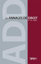 Couverture du livre « Les annales de droit, n 13 / 2019 » de Auteurs Divers aux éditions Pu De Rouen