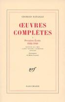 Couverture du livre « Oeuvres complètes » de Georges Bataille aux éditions Gallimard