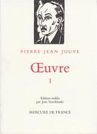 Couverture du livre « Oeuvre - vol01 » de Pierre-Jean Jouve aux éditions Mercure De France