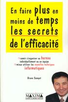 Couverture du livre « Secrets de l'efficacite » de Bruno Savoyat aux éditions Maxima