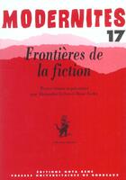 Couverture du livre « Frontieres de la fiction » de Aud Gefen Alexandre aux éditions Pu De Bordeaux