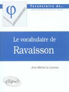 Couverture du livre « Vocabulaire de ravaisson (le) » de Le Lannou aux éditions Ellipses