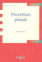 Couverture du livre « Procedure Penale » de Ernard Bouloc aux éditions Dalloz