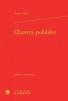 Couverture du livre « Oeuvres publiées » de Robert Hertz aux éditions Classiques Garnier