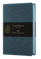 Couverture du livre « Agenda 2021 semainier vertical poche harris blue » de  aux éditions Castelli Milano