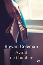 Couverture du livre « Avant de t'oublier » de Rowan Coleman aux éditions Hauteville