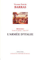 Couverture du livre « Mémoires. Tome 4 (janvier-août 1797) L'Armée d'Italie. » de Paul (De) Barras aux éditions Paleo