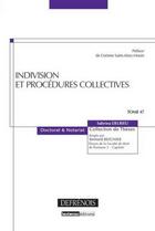 Couverture du livre « Indivision et procédures collectives » de Sabrina Delrieu aux éditions Defrenois