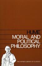 Couverture du livre « Moral and Political Philosophy » de David Hume aux éditions Free Press