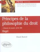 Couverture du livre « Hegel, principes de la philosophie du droit, 341-360 'l'histoire du monde » de Claude Boulard aux éditions Ellipses