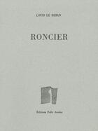 Couverture du livre « Roncier » de Louis Le Bihan aux éditions Folle Avoine