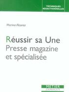 Couverture du livre « Reussir sa une » de Alcaraz Marina aux éditions Edisens