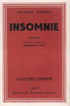 Couverture du livre « Insomnie » de Moberg Vilhelm aux éditions Nel