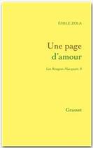 Couverture du livre « Une page d'amour - les rougon-macquart » de Émile Zola aux éditions Grasset