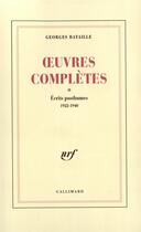 Couverture du livre « Oeuvres complètes t.2 ; écrits posthumes 1922-1940 » de Georges Bataille aux éditions Gallimard