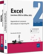 Couverture du livre « Excel 2019 ; coffret de 2 livres : apprendre et concevoir des analyses et reporting RH » de Pierre-Alexandre Grolleau aux éditions Eni