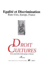 Couverture du livre « Égalité et discrimination, états-unis, europe, france » de  aux éditions L'harmattan