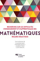 Couverture du livre « Recherches sur les difficultes d'enseignementet d'apprentiss » de Mary/Squalli/Th aux éditions Presses De L'universite Du Quebec