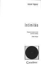 Couverture du livre « Intimités » de Ashok Vajpeyi aux éditions Caracteres