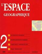 Couverture du livre « L'espace geographique - n 2 - 2000 » de Roger Brunet aux éditions Belin