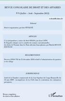 Couverture du livre « REVUE CONGOLAISE DE DROIT ET DES AFFAIRES N.9 ; juillet août septembre 2012 » de Revue Congolaise De Droit Et Des Affaires aux éditions Editions L'harmattan