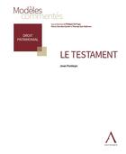 Couverture du livre « Le testament (1re édition) » de Jean Fonteyn aux éditions Anthemis