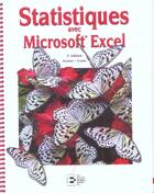 Couverture du livre « Statistiques avec excel (2e édition) » de Dretzke aux éditions Reynald Goulet