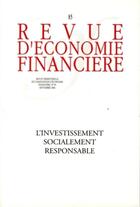 Couverture du livre « L'investissement socialement responsable » de  aux éditions Association D'economie Financiere