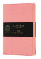 Couverture du livre « Agenda semainier vertical poche harris rose » de Castelli aux éditions Castelli Milano