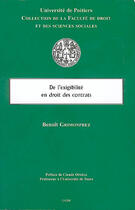 Couverture du livre « De l'exigibilité en droit des contrats » de Benoit Grimonprez aux éditions Universite De Poitiers