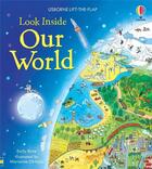 Couverture du livre « Look inside : our world » de Emily Bone et Marianna Oklejak aux éditions Usborne