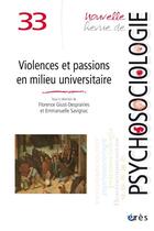 Couverture du livre « Nrp 33 - violences et passions en milieu universitaire » de  aux éditions Eres