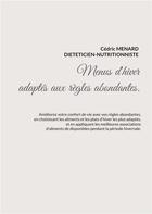 Couverture du livre « Menus d'hiver adaptés aux règles abondantes. » de Cedric Menard aux éditions Books On Demand