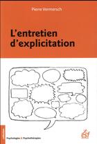 Couverture du livre « L'entretien d'explicitation » de Pierre Vermersch aux éditions Esf