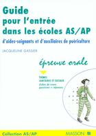 Couverture du livre « Concours D'Entree Dans Les Ecoles As/Ap T.2 » de Gassier aux éditions Elsevier-masson