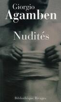 Couverture du livre « Nudité » de Giorgio Agamben aux éditions Rivages