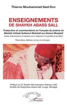 Couverture du livre « Enseignements de Shaykh Abbas Sall ; traduction et commentaires en français du poème en Wolofal intitulé 