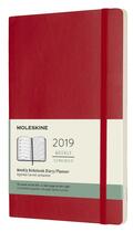 Couverture du livre « Agenda semainier grand format rouge souple (édition 2019) » de  aux éditions Moleskine