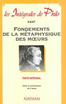 Couverture du livre « Int phil 08 fondement metaphys » de Kant/Bonet aux éditions Nathan