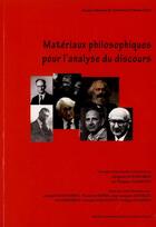 Couverture du livre « Matériaux philosophiques pour l'analyse du discours » de Philippe Schepens aux éditions Pu De Franche Comte