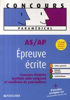 Couverture du livre « Concours paramédical aide-soignant et auxiliaire de puériculture ; épreuve écrite » de Valerie Beal aux éditions Foucher