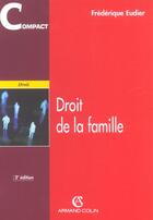 Couverture du livre « Droit De La Famille - 2e Ed » de Eudier-F aux éditions Sirey