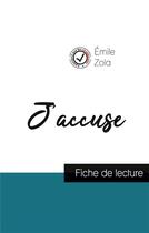 Couverture du livre « J'accuse de Emile Zola (fiche de lecture et analyse complète de l'oeuvre) » de  aux éditions Comprendre La Litterature