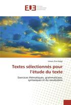 Couverture du livre « Textes selectionnes pour l'etude du texte » de Kiro Kalgo Umaru aux éditions Editions Universitaires Europeennes