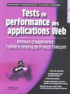 Couverture du livre « Tests de performance des applications web. d'experience l'usine e-testinf de fra » de Verlaine L aux éditions Eyrolles
