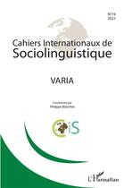 Couverture du livre « Cahiers internationaux de sociolinguistique - vol19 - varia » de Philippe Blanchet aux éditions L'harmattan