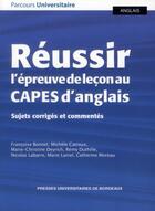 Couverture du livre « Pour reussir l'epreuve orale du capes d'anglais » de Duthille Remy aux éditions Pu De Bordeaux