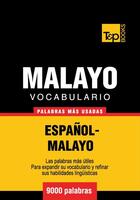 Couverture du livre « Vocabulario Español-Malayo - 9000 palabras más usadas » de Andrey Taranov et Victor Pogadaev aux éditions T&p Books